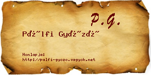Pálfi Győző névjegykártya